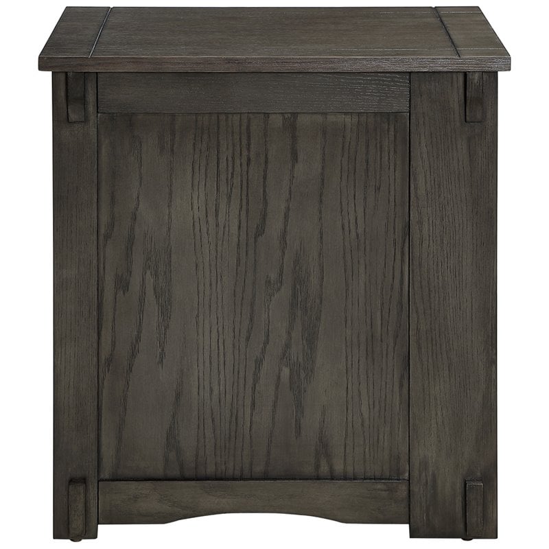 Pemberly Row Transitional Wood Side Table in Gray