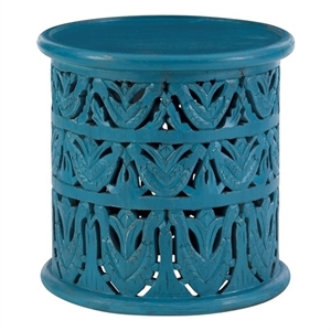 pemberly row modern wood accent side table in blue