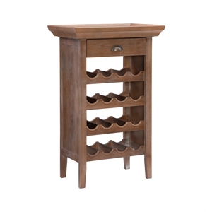 pemberly row transitional wood wine cabinet in brown