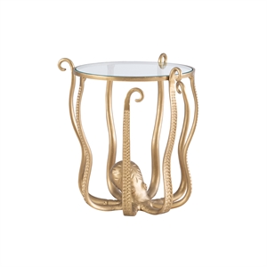 Pemberly Row Transitional Metal Octopus Table in Gold