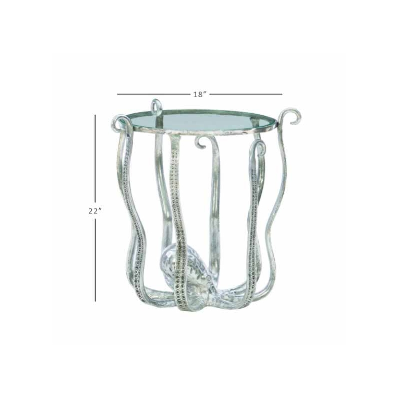 Pemberly Row Transitional Metal Octopus Table in Gold