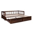 Pemberly Row Contemporary Pine Wood Daybed in Espresso