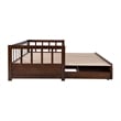 Pemberly Row Contemporary Pine Wood Daybed in Espresso