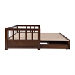 Pemberly Row Contemporary Pine Wood Daybed in Espresso
