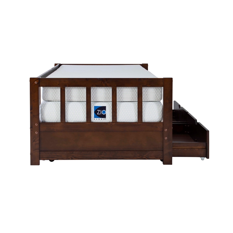 Pemberly Row Contemporary Pine Wood Daybed in Espresso