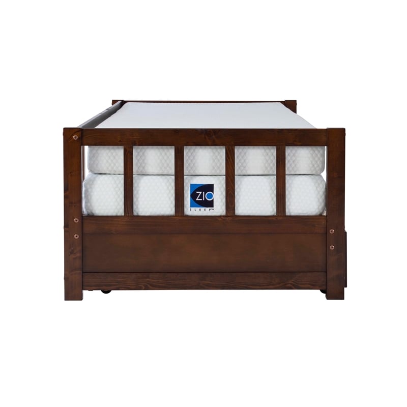 Pemberly Row Contemporary Pine Wood Daybed in Espresso