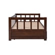 Pemberly Row Contemporary Pine Wood Daybed in Espresso