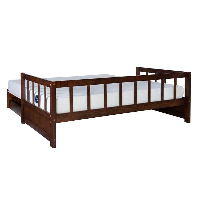 Pemberly Row Contemporary Pine Wood Daybed in Espresso