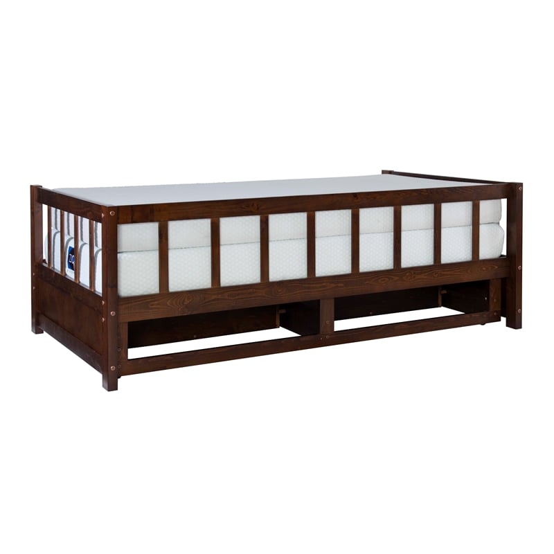 Pemberly Row Contemporary Pine Wood Daybed in Espresso