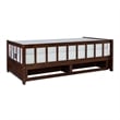 Pemberly Row Contemporary Pine Wood Daybed in Espresso