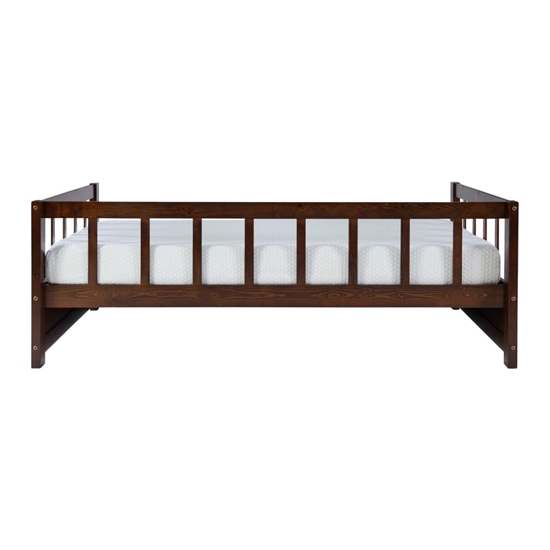 Pemberly Row Contemporary Pine Wood Daybed in Espresso