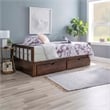 Pemberly Row Contemporary Pine Wood Daybed in Espresso