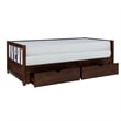 Pemberly Row Contemporary Pine Wood Daybed in Espresso