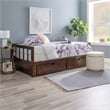 Pemberly Row Contemporary Pine Wood Daybed in Espresso