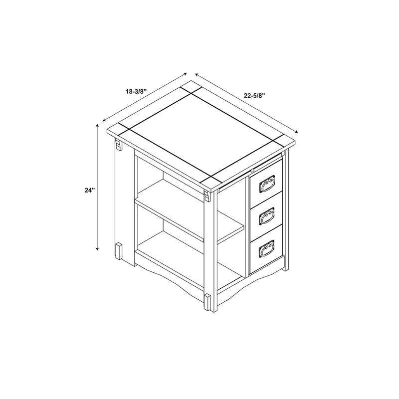 Pemberly Row Transitional Wood Side Table in Teal Blue