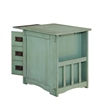 Pemberly Row Transitional Wood Side Table in Teal Blue
