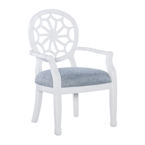 pemberly row coastal web back wood accent chair in white