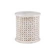 Pemberly Row Contemporary Mango Wood Side Table in White