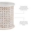 Pemberly Row Contemporary Mango Wood Side Table in White