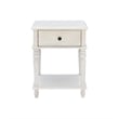 Pemberly Row Transitional Solid Wood Side Table in White