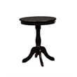 Pemberly Row Contemporary Round Wood Accent Table in Black