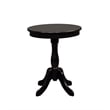 Pemberly Row Contemporary Round Wood Accent Table in Black