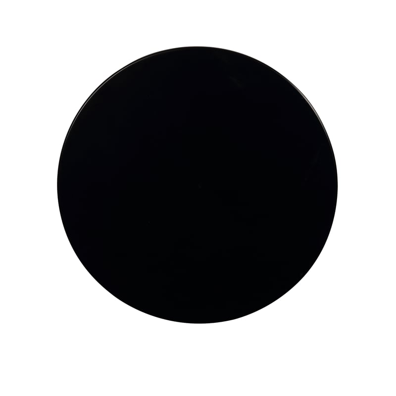 Pemberly Row Contemporary Round Wood Accent Table in Black