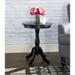 Pemberly Row Contemporary Round Wood Accent Table in Black