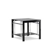 Pemberly Row Contemporary Metal End Table in Black/Chrome (Set of 2)