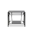Pemberly Row Contemporary Metal End Table in Black/Chrome (Set of 2)