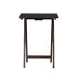 Pemberly Row Transitional Five Piece Wood Tray Table Set in Gray