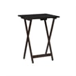 Pemberly Row Transitional Five Piece Wood Tray Table Set in Gray