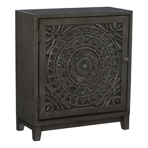 Pemberly Row Transitional Veneer Wood Accent Cabinet in Dark Gray
