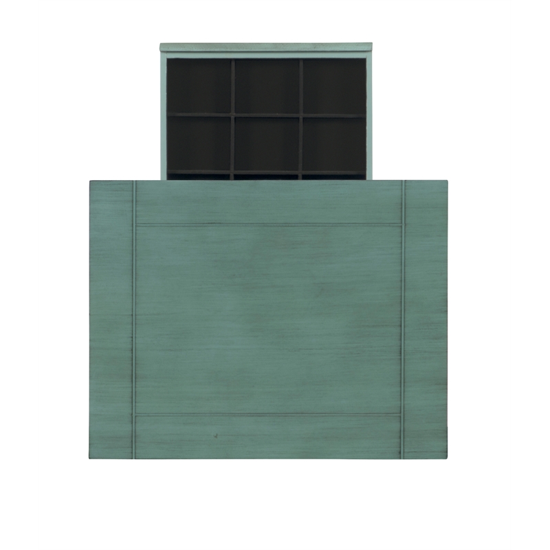 Pemberly Row Contemporary Wood Jewelry Armoire in Teal Blue