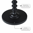 Pemberly Row Farmhouse Round Spindle Wood Accent Table in Black