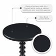 Pemberly Row Farmhouse Round Spindle Wood Accent Table in Black