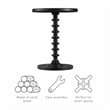 Pemberly Row Farmhouse Round Spindle Wood Accent Table in Black