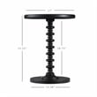 Pemberly Row Farmhouse Round Spindle Wood Accent Table in Black
