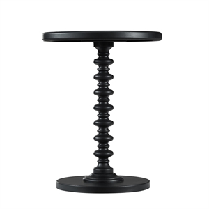 Pemberley Row Wood Black Accent Table Round Durable 17&quotW x 17&quotD x 22.25&quotH Unassembled