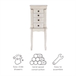 Pemberly Row Transitional Wood Jewelry Armoire in Off White