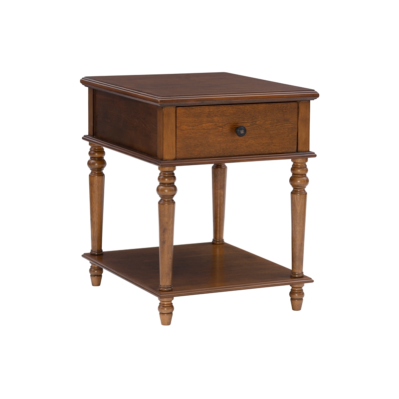 Pemberley Row Solid Wood Hazelnut Brown Side Table Rectangular 20