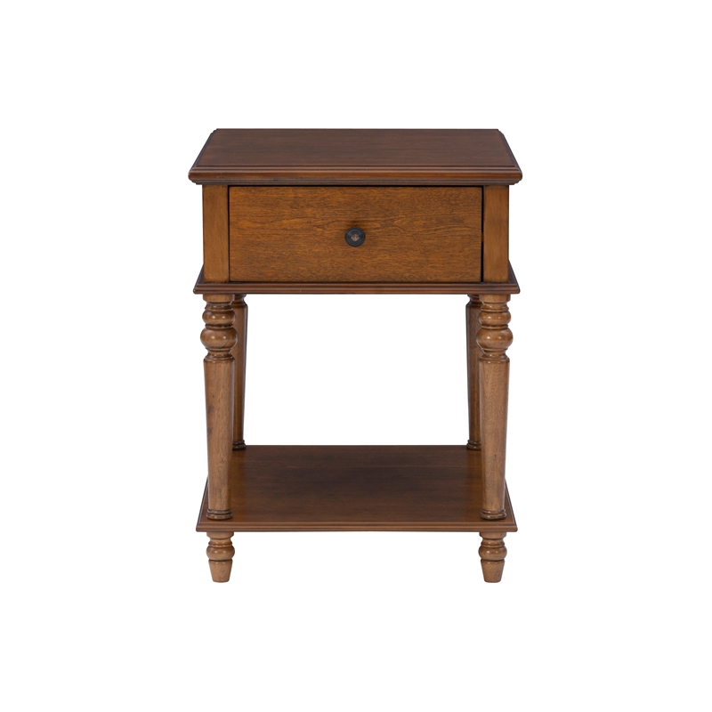 Pemberley Row Solid Wood Hazelnut Brown Side Table Rectangular 20