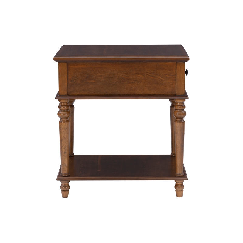 Pemberley Row Solid Wood Hazelnut Brown Side Table Rectangular 20