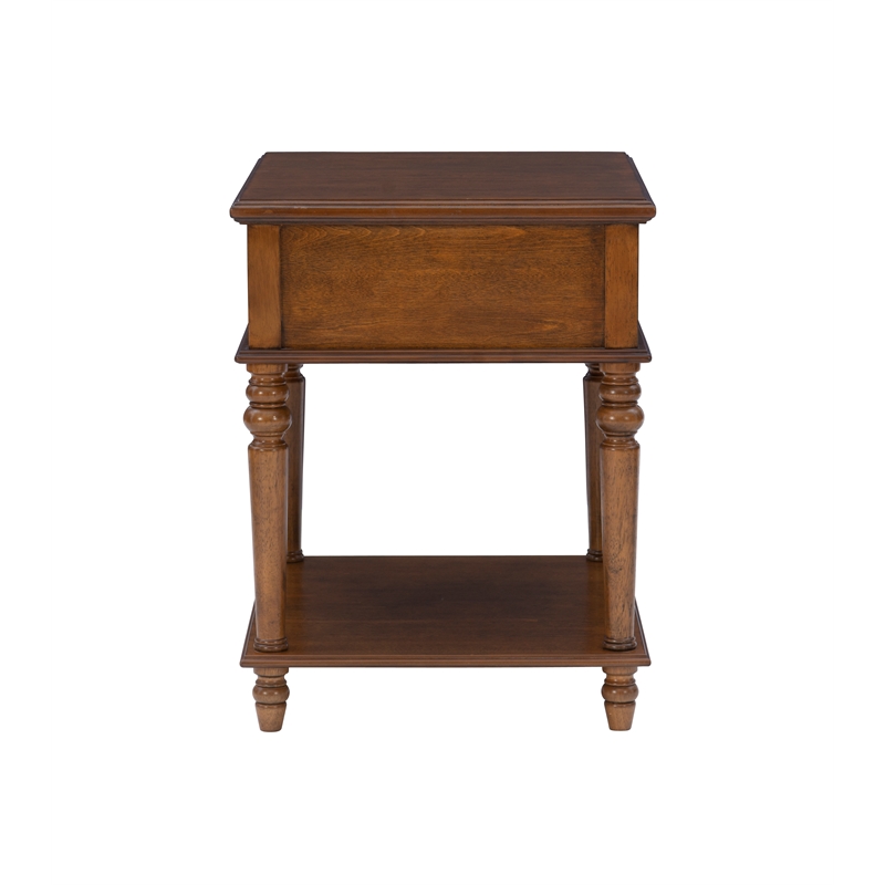 Pemberley Row Solid Wood Hazelnut Brown Side Table Rectangular 20