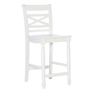 Pemberly Row 24.25&quot Transitional Wood Counter Stool in White