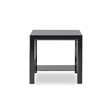 Pemberly Row Transitional Glass and Metal End Table in Black