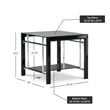 Pemberly Row Transitional Glass and Metal End Table in Black