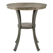 Pemberly Row Transitional Metal and Wood Pub Table in Pewter