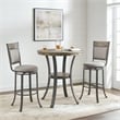 Pemberly Row Transitional Metal and Wood Pub Table in Pewter