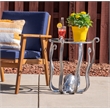 Pemberley Row Aluminum and Glass Silver Table Round Hand Crafted 20